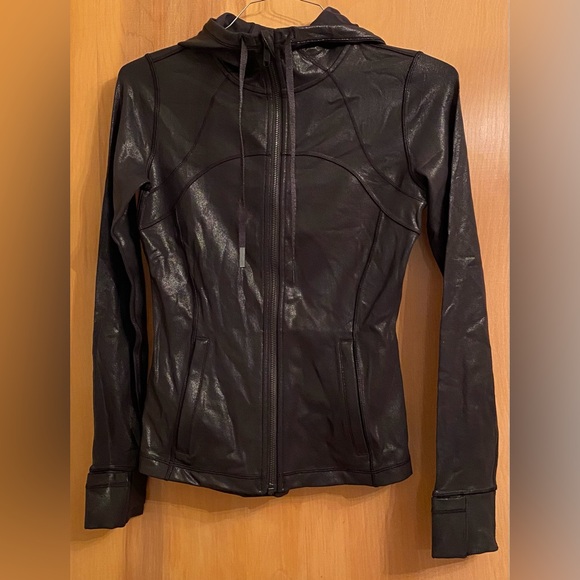 Lululemon Hooded Define Jacket Shine [Sz 6] | Radiate Foil Print Black - Picture 2 of 13